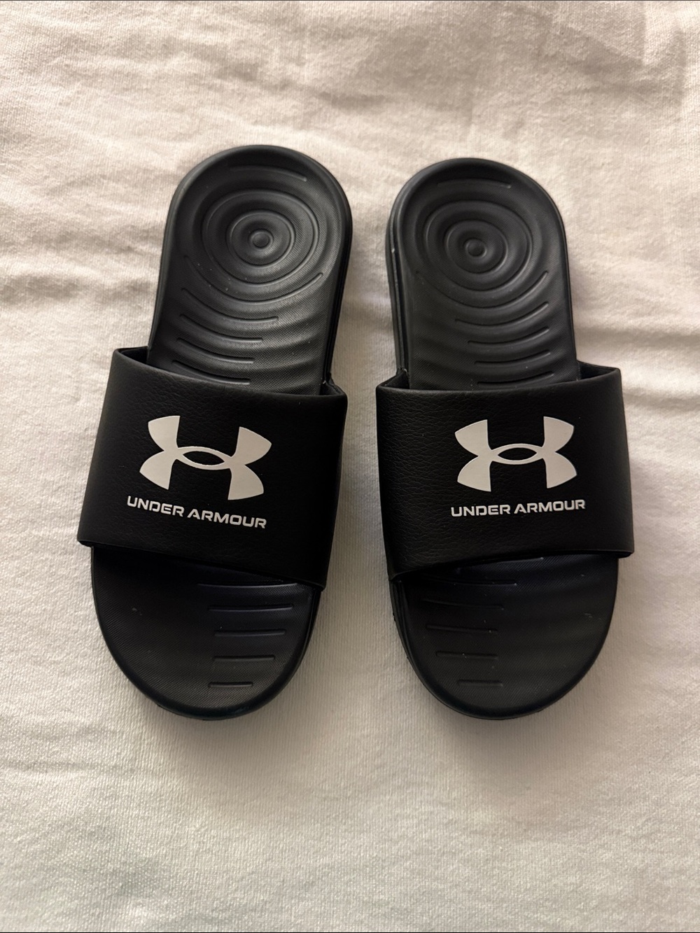 Under Armour Kids Black Logo Slide Sandals